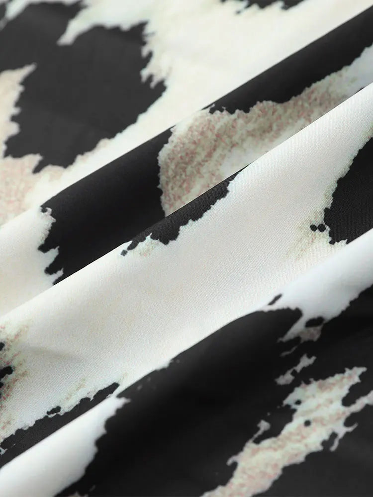 GR | Leopard print dress with three-quarter sleeves