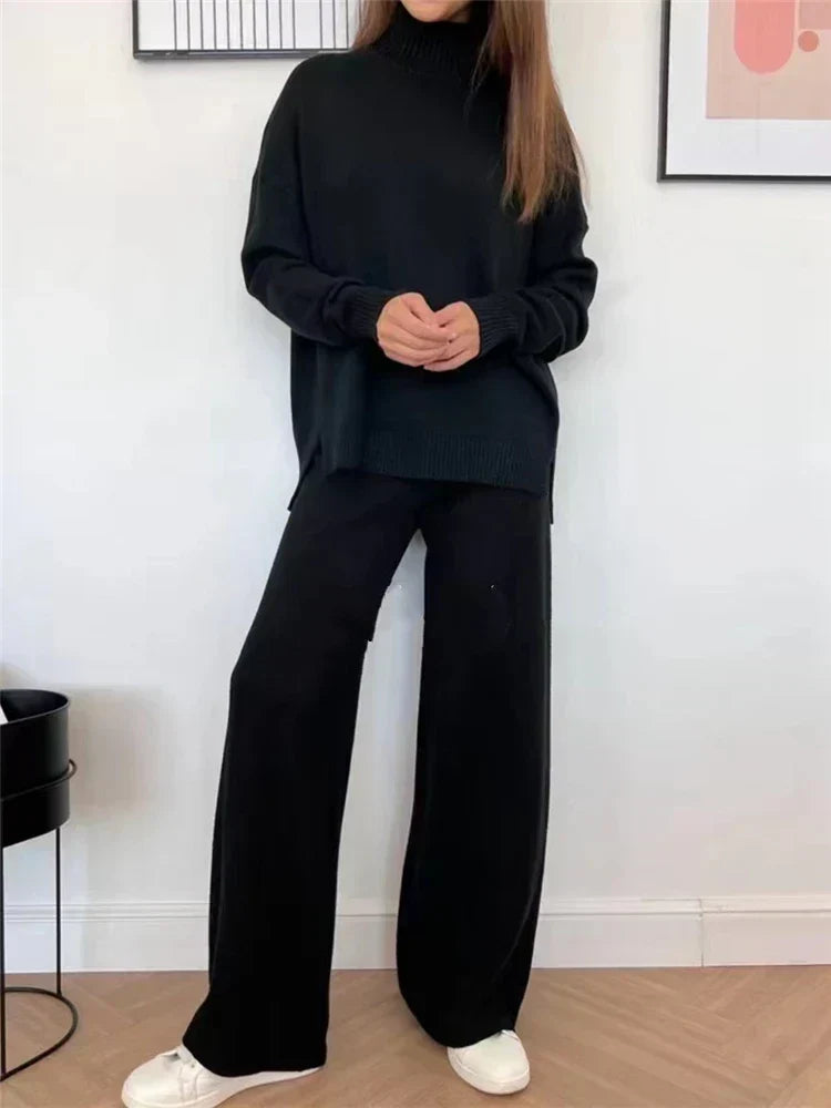 GR | 3-piece loungewear set - knitted women's sweater and trousers