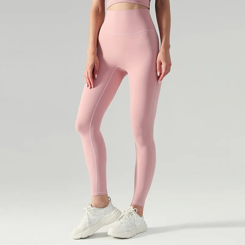 GR | Emily Sportswear Naked Hochtaillierte Tight Yoga Hosen Doppelseitig Gebürstet Pfirsich Po-Hebende Lauf Sport Fitness Leggings