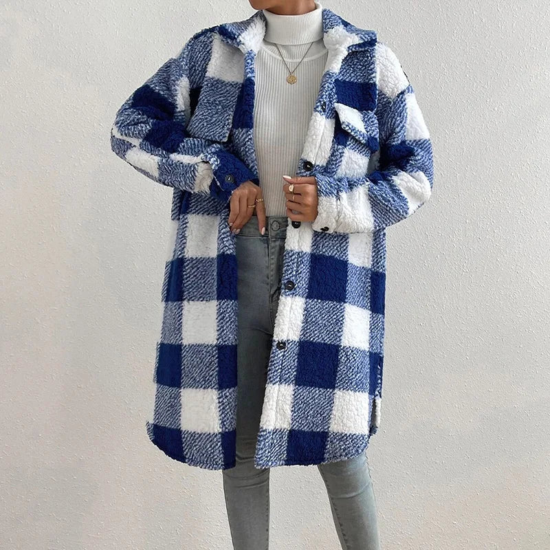 GR | Checkered women's jacket with polar fleece