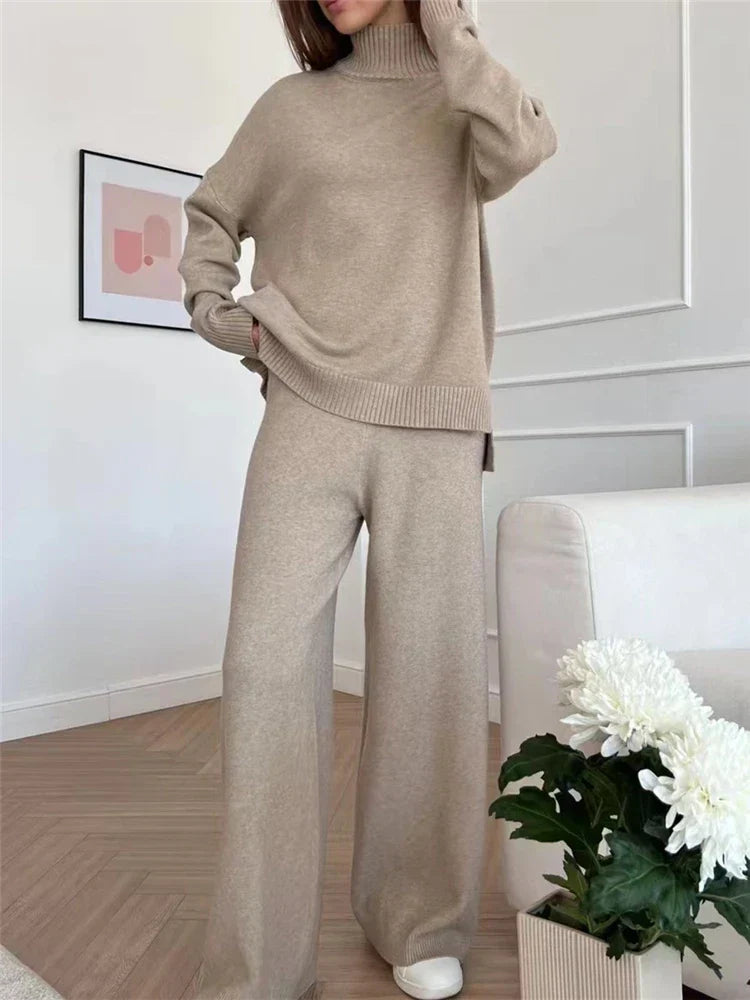 GR | 3-piece loungewear set - knitted women's sweater and trousers