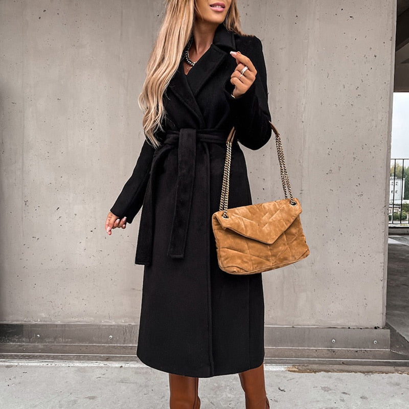 GR Elegant wool coat with belt