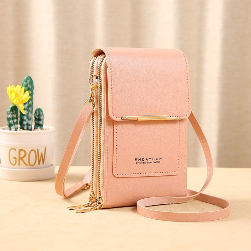 GR Leather Smartphone Clutch | Women's Handbag with Touchscreen Window