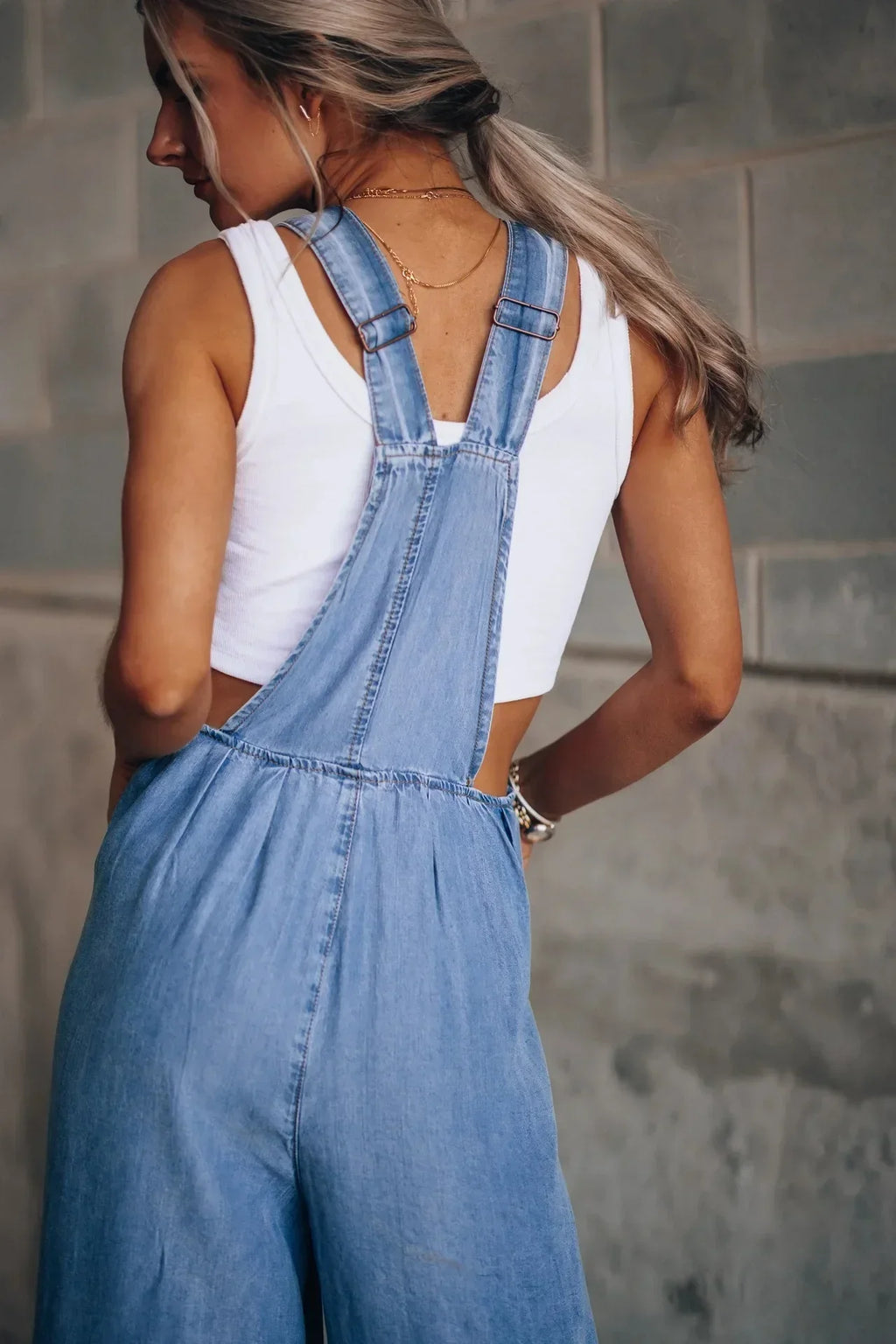 GR | Boho Oversize Denim Latzhose
