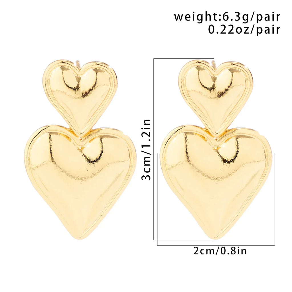 GR | Stylish Double Heart Drop Earrings for Women