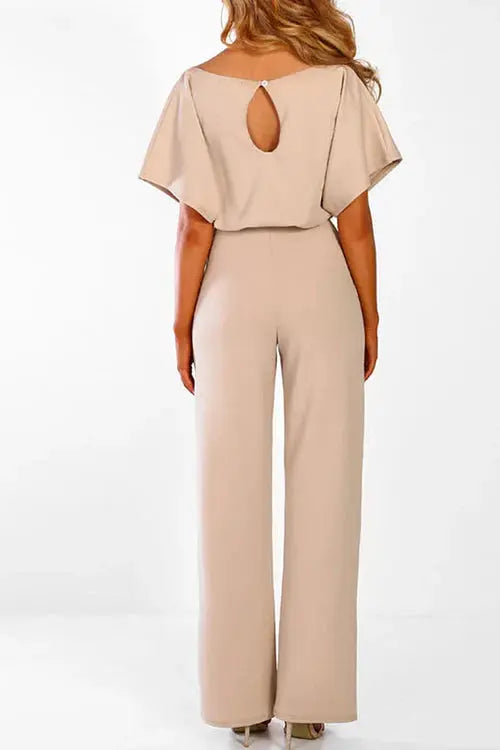 GR | Elegant jumpsuit with wide legs and waist belt