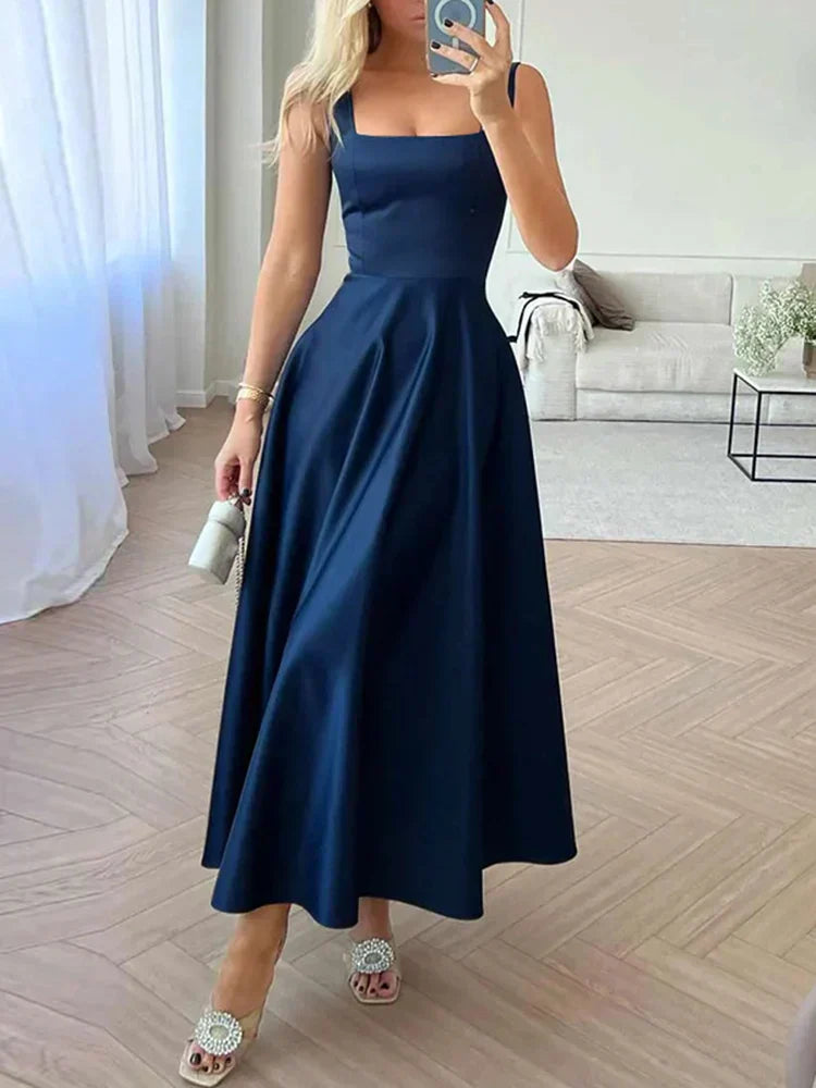 GR | Modern Sleeveless Maxi Dress with High Waist for Women