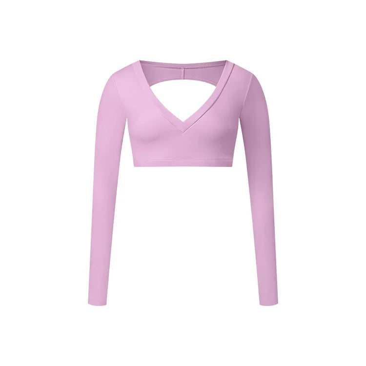 GR | Women's long-sleeved sports top with V-neck