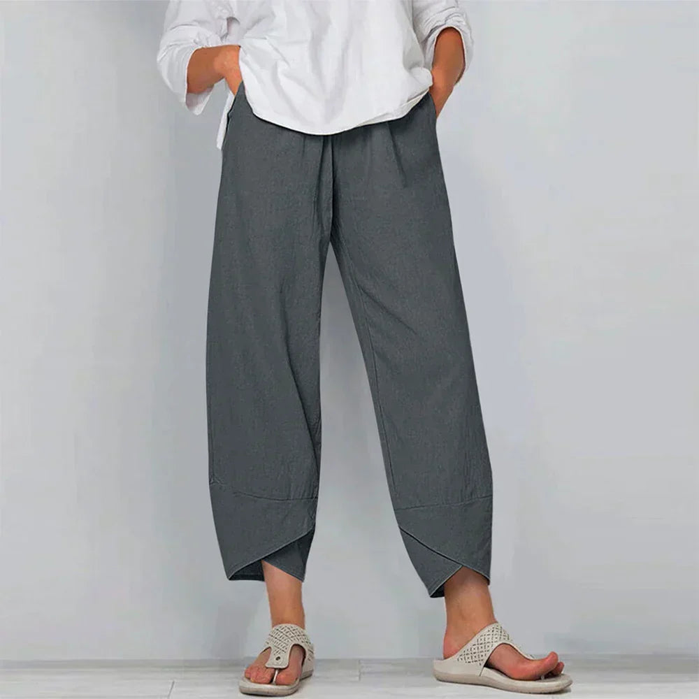 GR | Cotton-linen trousers for women