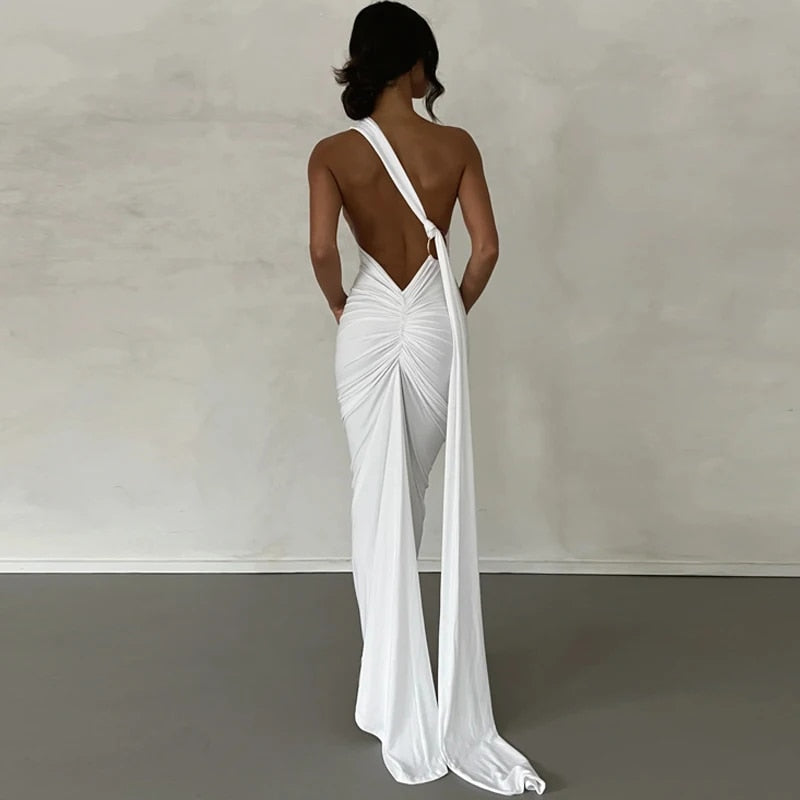 GR | Elegante Bodycon-Kleid mit Einem Schulter Rückehoch