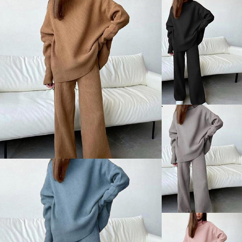GR | 3-piece knitted loungewear set - stylish women's loungewear