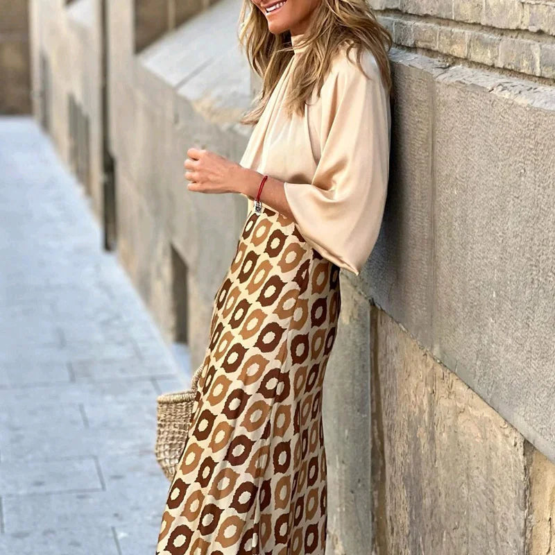 GR | Boho satin skirt