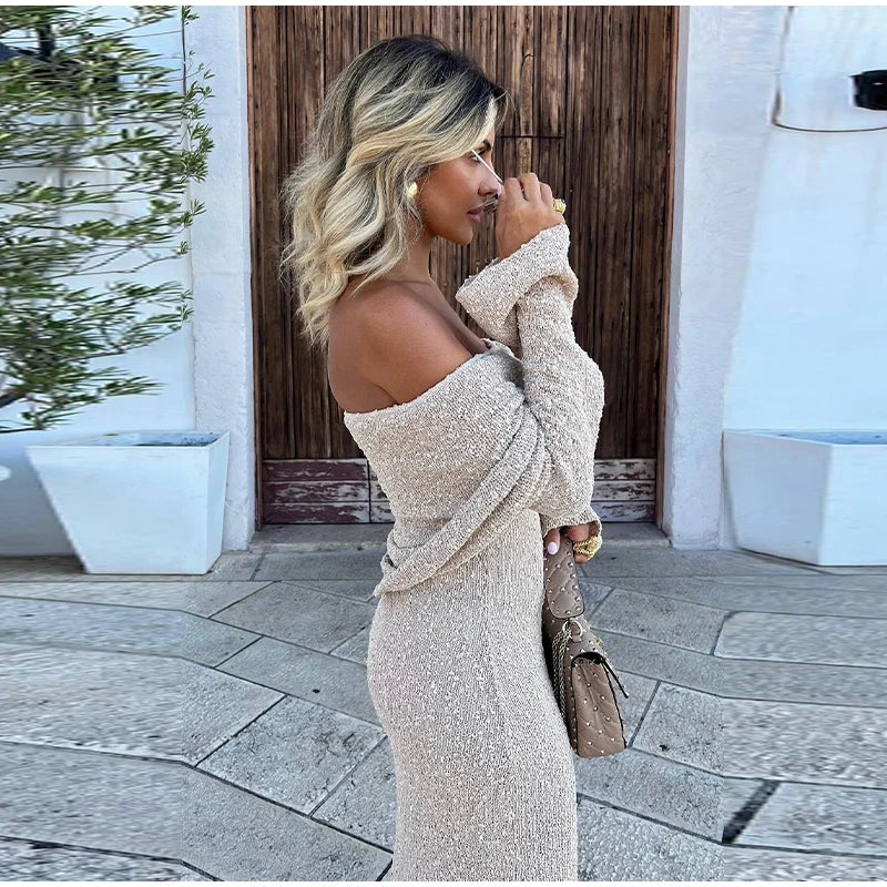 GR | Off-shoulder maxi dress for women