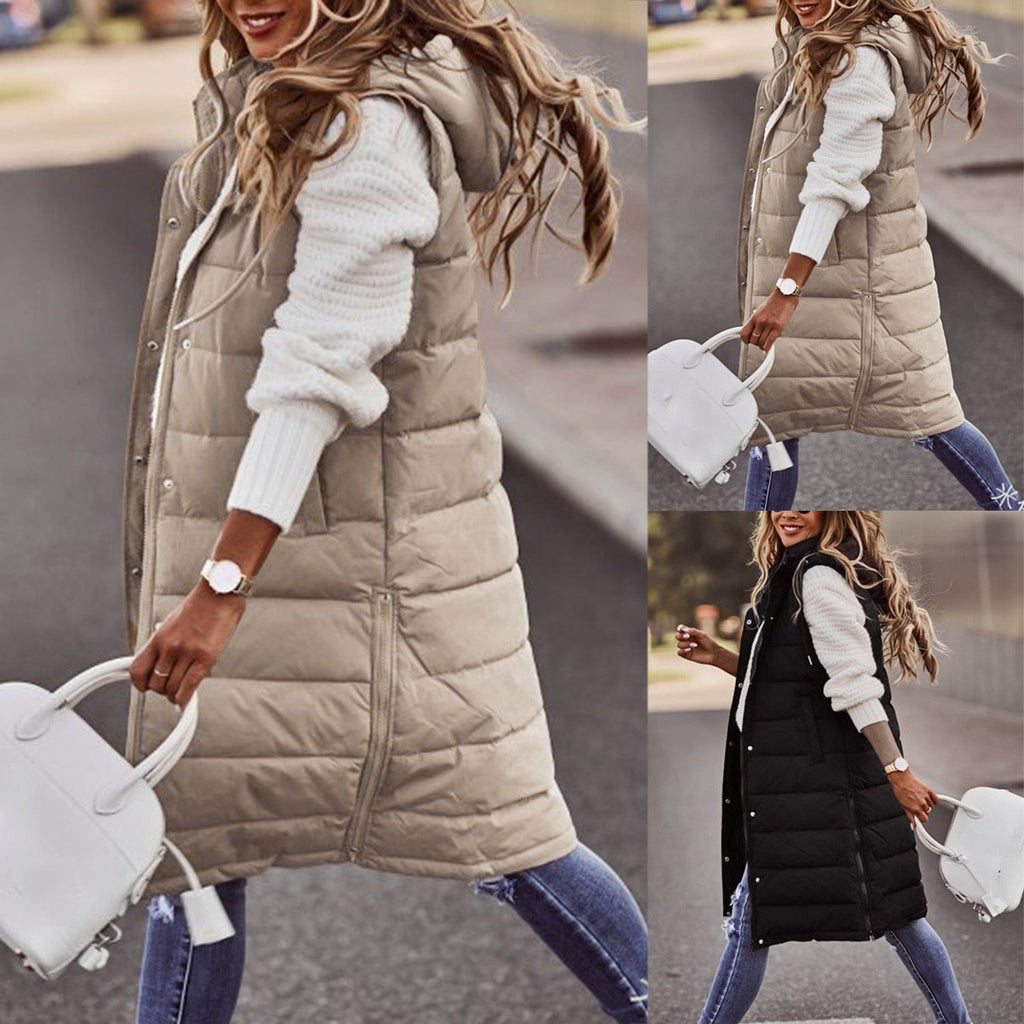 Sleeveless women's long coat