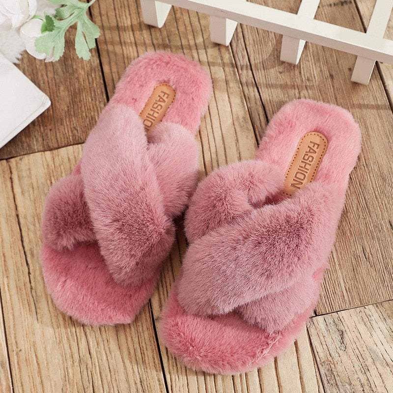 GR | Winter Fluffy Slippers with Cozy Warmth for Women