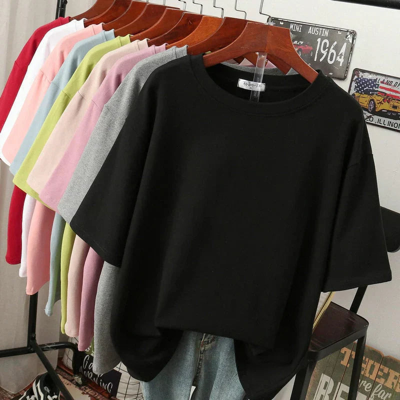 GR | Kuscheliges Baumwoll-Basic T-Shirt In Übergröße für Frauen