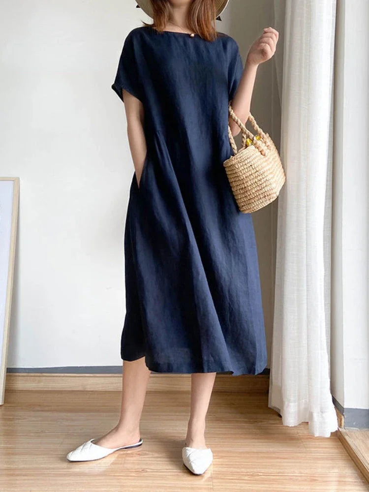 GR | Einfarbig Midi Kleid Aus