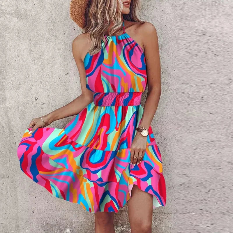 GR | Stylish Summer Boho Halter Dress