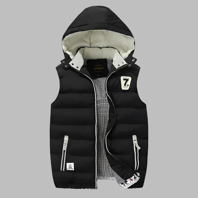 GR | Comfortable padded hooded jacket with zipper and pockets