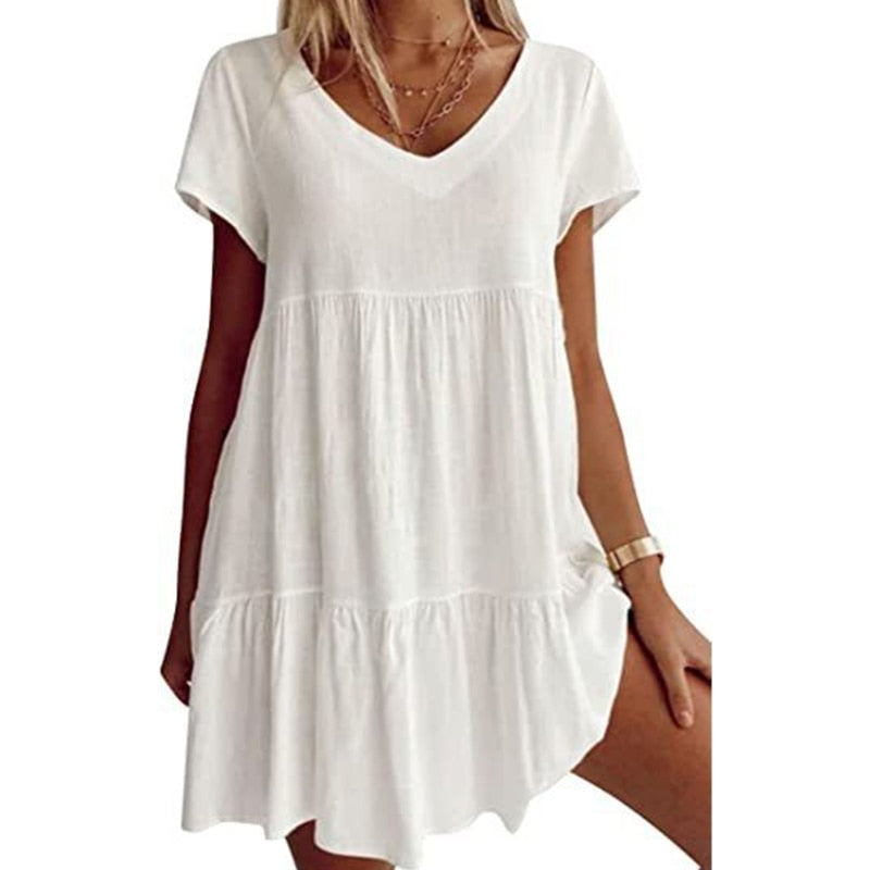 GR short-sleeved woven dress