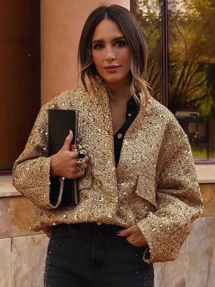 GR | Sequin bomber jacket