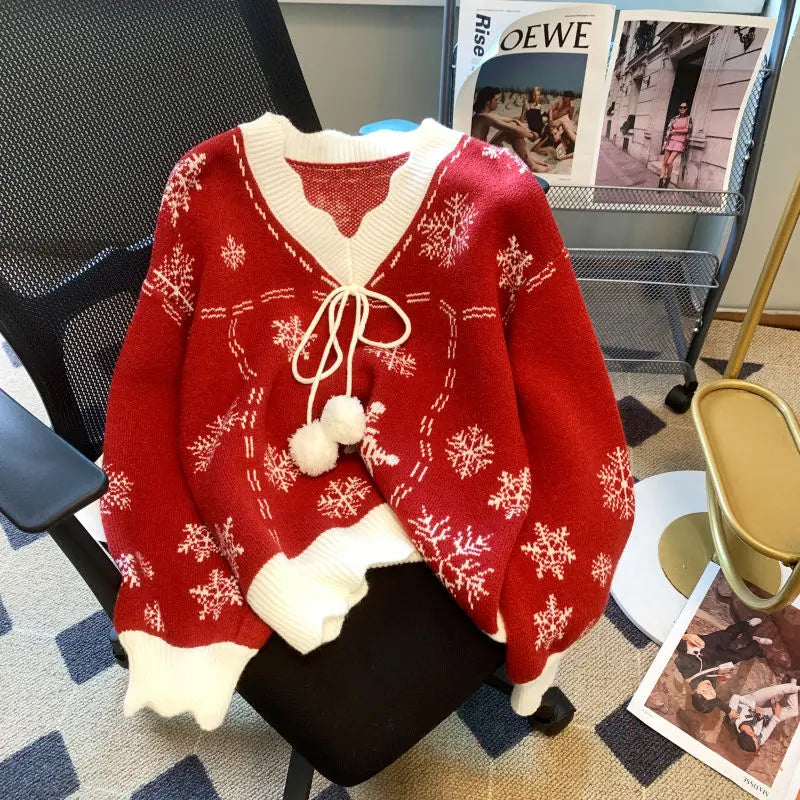 GR - Ugly Christmas sweater - V-neck with long sleeves and playful details 