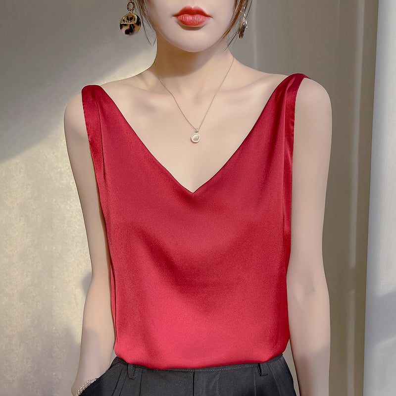 GR | Sleeveless Satin Silk Top
