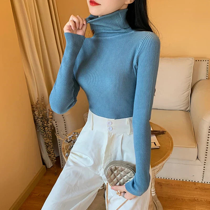 GR - Damen-Ripp-Turtleneck für elegante Raffinesse