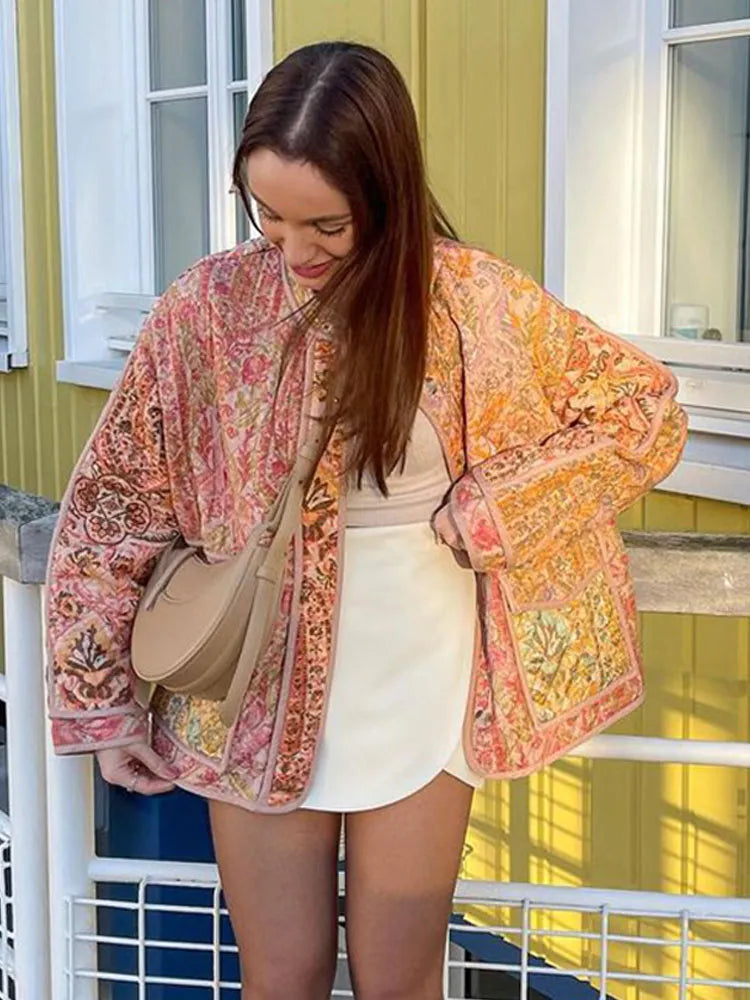GR | Vintage Patchwork Quilted Jacket for Women