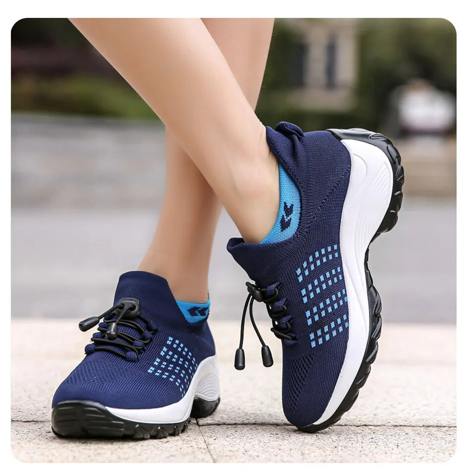 GR - Breathable Slip-On Walking Shoes for Women | Lightweight Mesh Slip-On Hiking Sneakers for Women