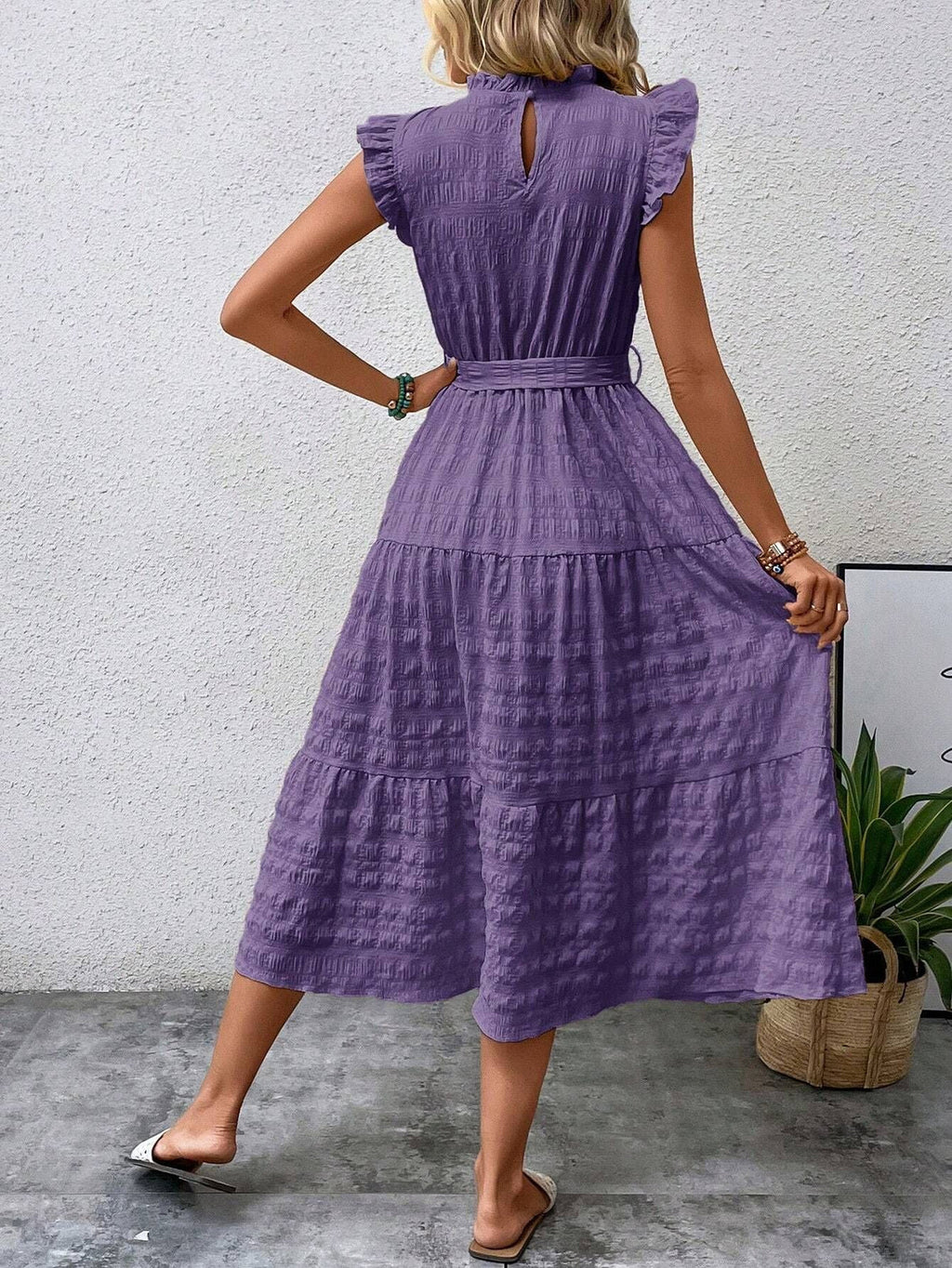 GR | Baumwollkleid mit Rüschenärmeln