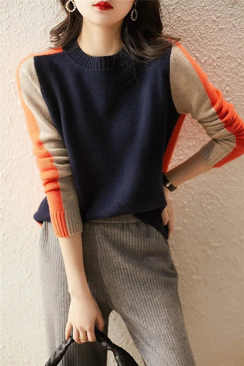Color-blocking sweater