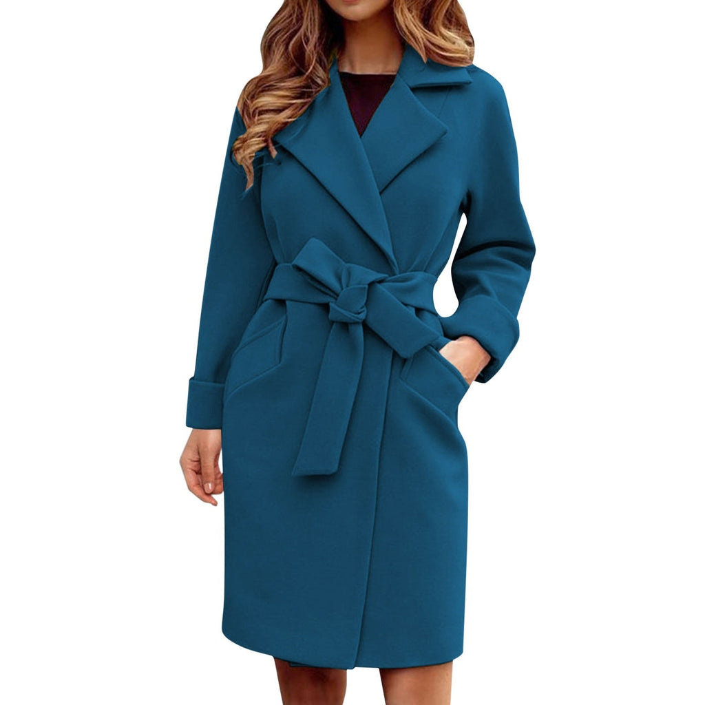 GR - Elegant coat with tie belt