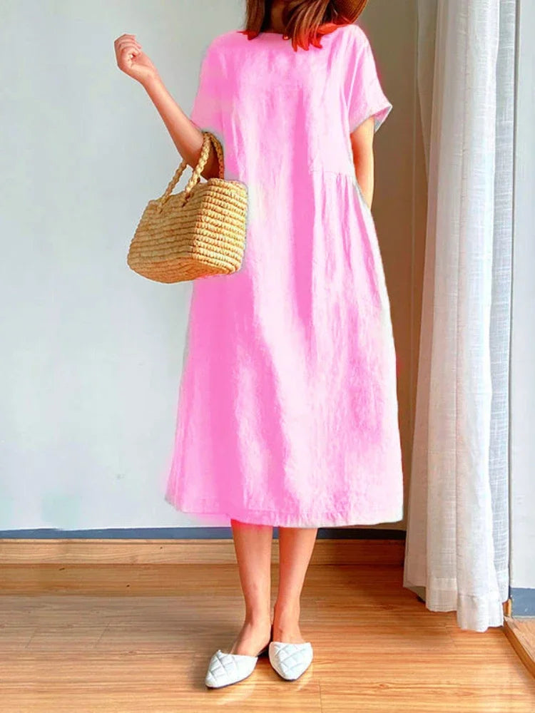GR | Einfarbig Midi Kleid Aus