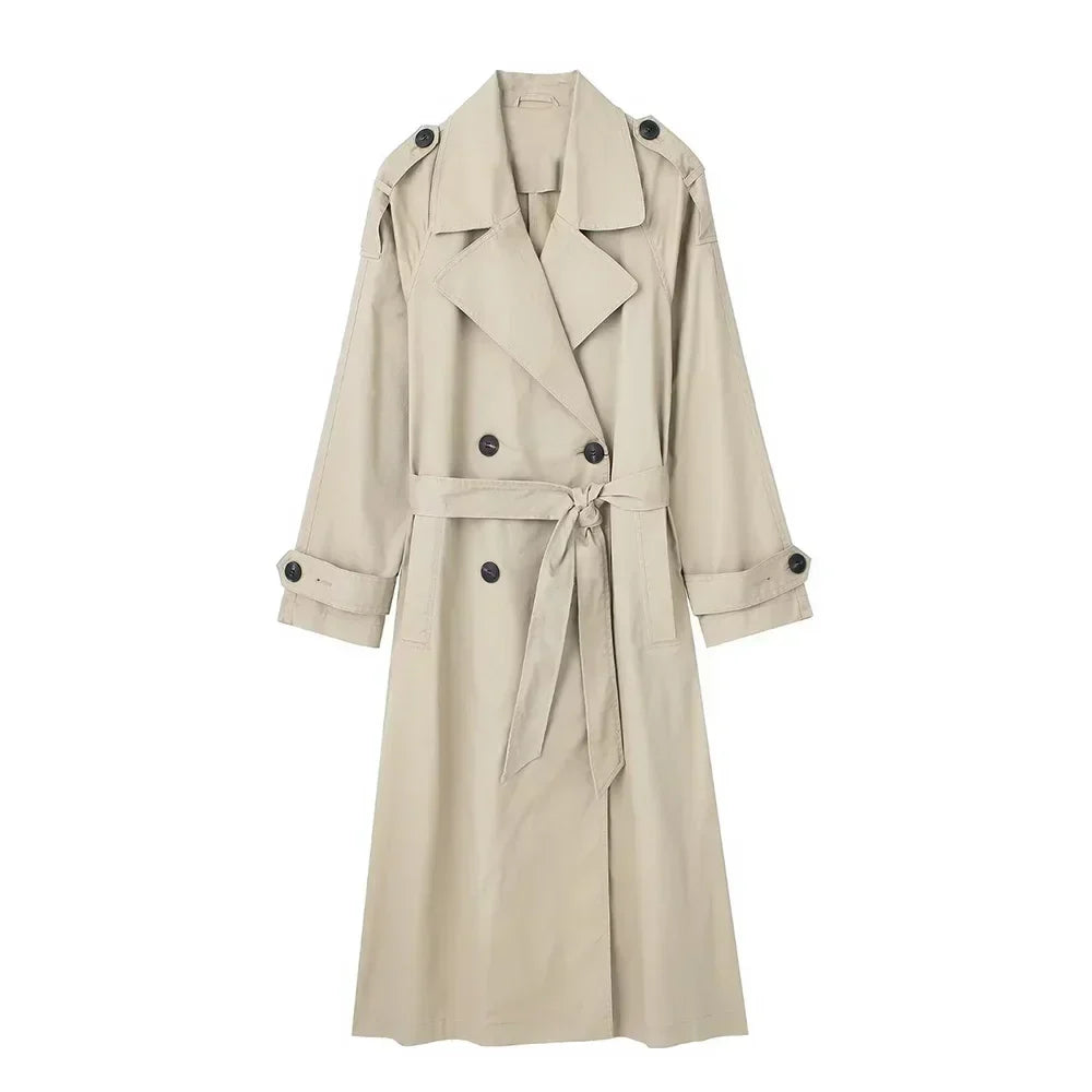 GR - Women's long coat with belt