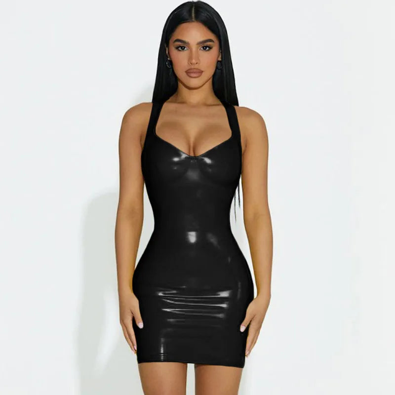 GR | Latex Kleid mit Verstellbaren Trägern