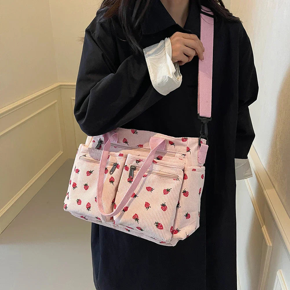 GR | Strawberry Corduroy Bag