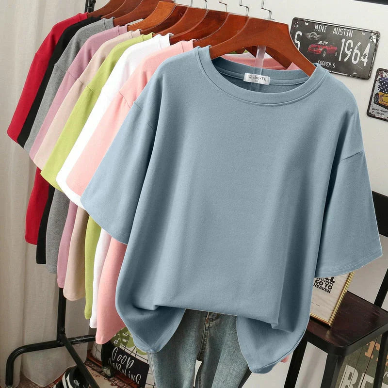 GR | Kuscheliges Baumwoll-Basic T-Shirt In Übergröße für Frauen
