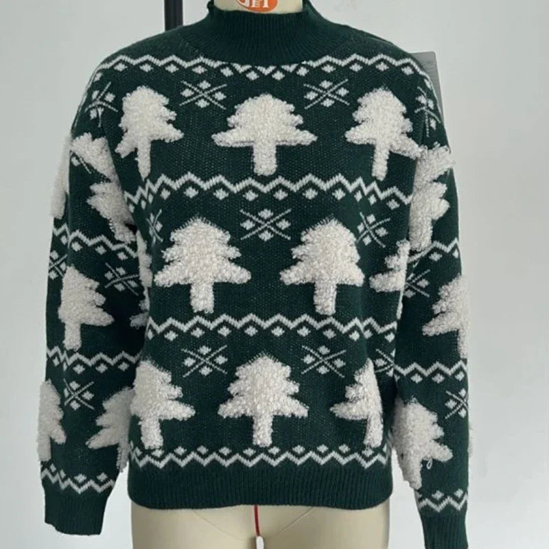 GR - Ugly Christmas Sweater - Knitted sweater with 3D Christmas tree print