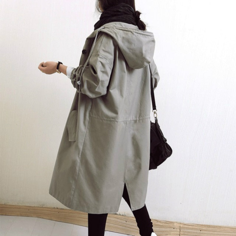 Cashmere women's fashion: Trendy plus-size trench coat
