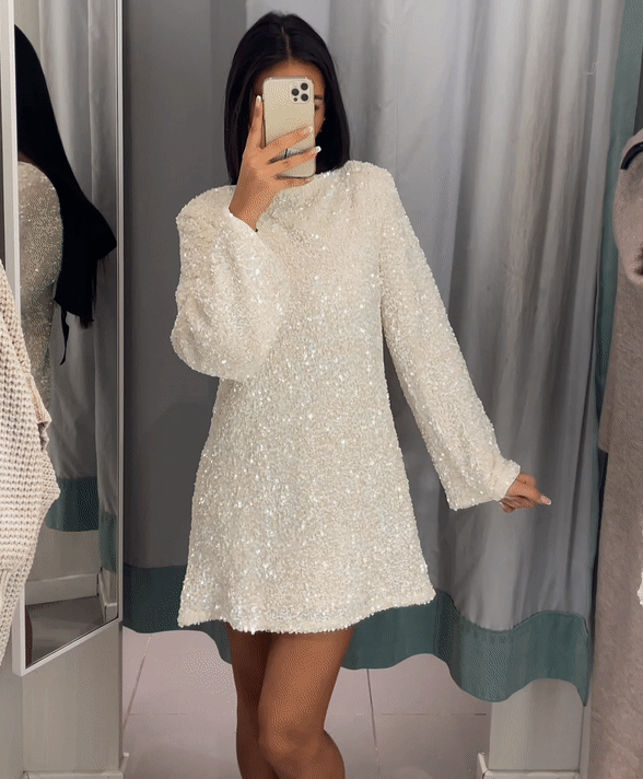 GR Dress | Elegant glitter dress with a bow closure at the back