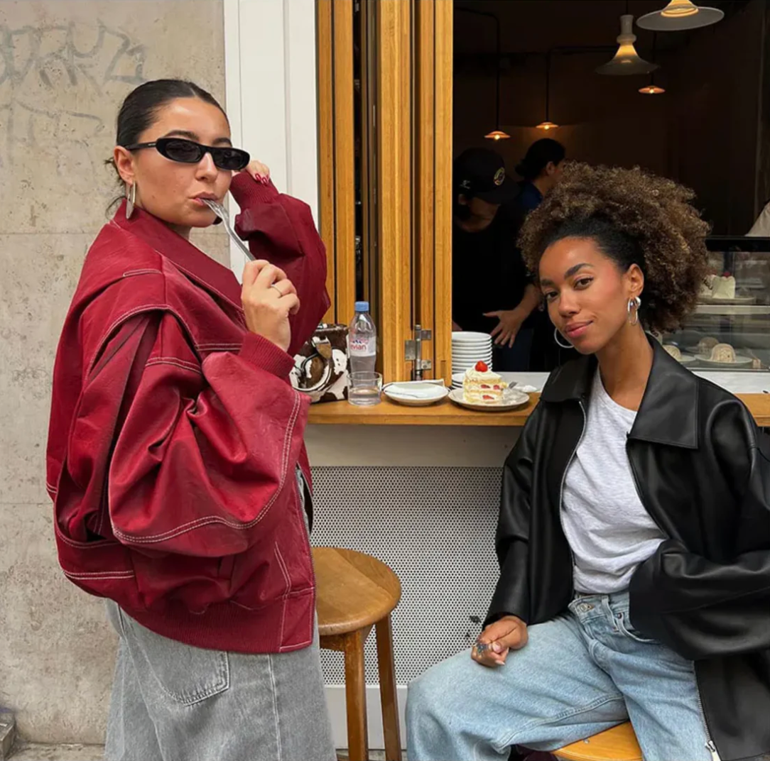 GR | Oversized leather jacket with urban flair