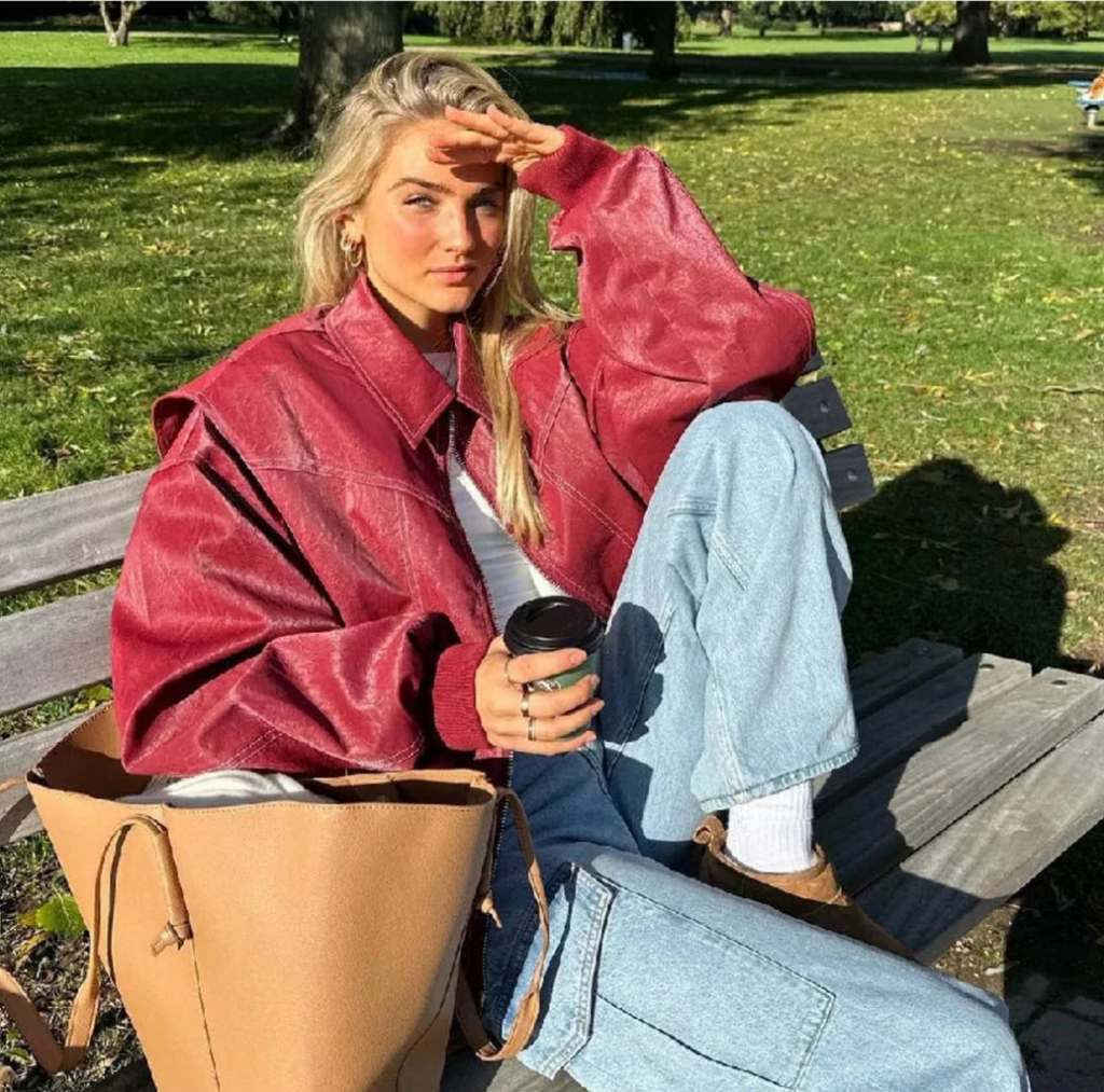 GR | Oversized leather jacket with urban flair