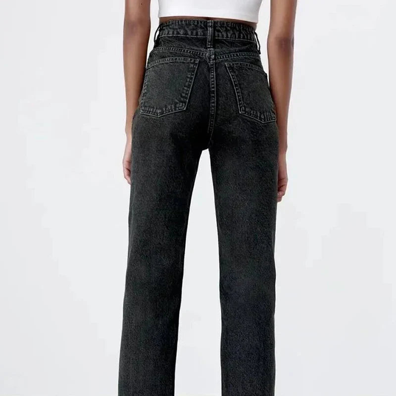 GR | Hochgeschnittene Jeans mit geradem Bein