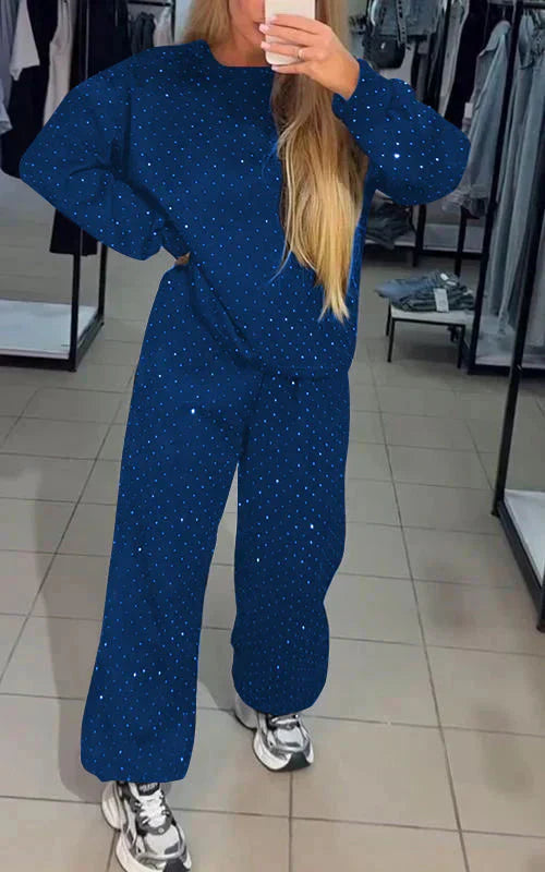 GR | Glittering Sweat Set Comfortable Jogging Set Women's Clothing
