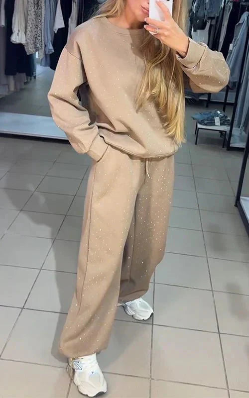 GR | Glittering Sweat Set Comfortable Jogging Set Women's Clothing