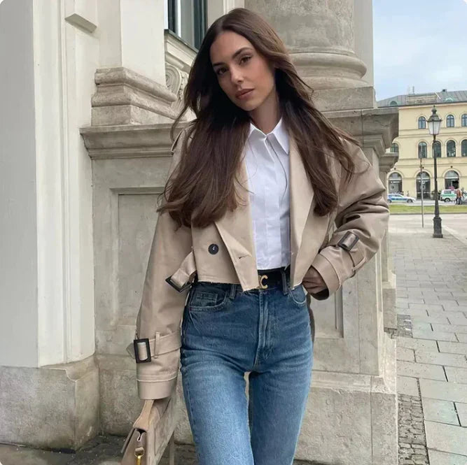 GR | Long-sleeved trench coat with adjustable belt