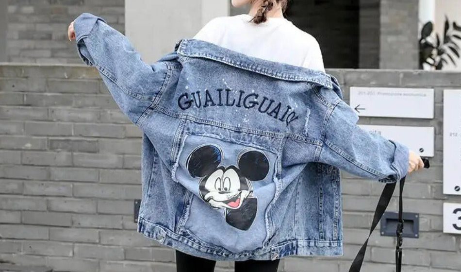 GR | Denim jacket with a cool design MM Mouse Woman