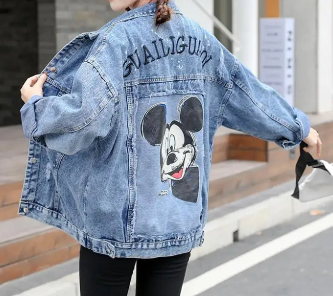 GR | Denim jacket with a cool design MM Mouse Woman