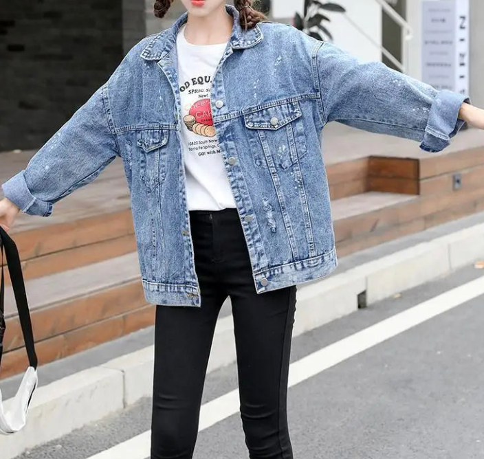 GR | Denim jacket with a cool design MM Mouse Woman
